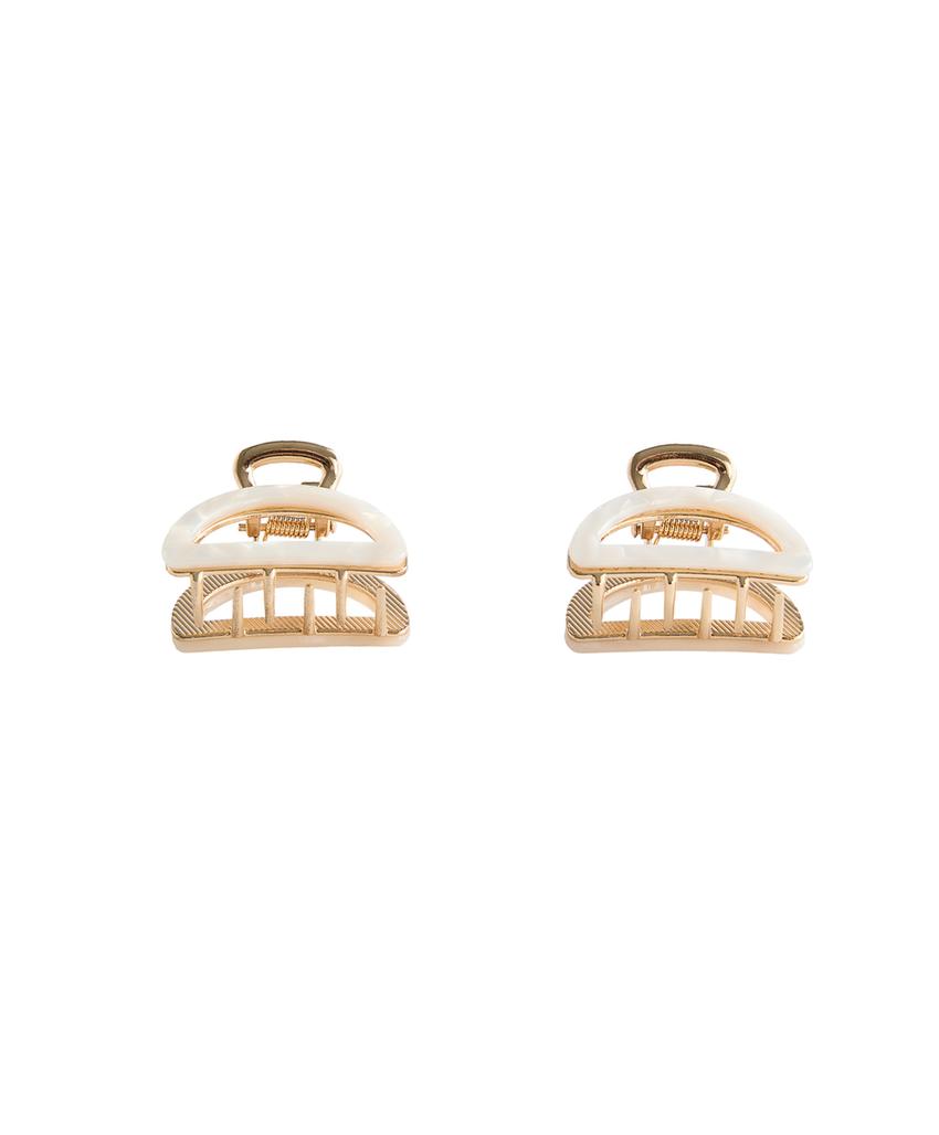 2 мини-заколки для волос с металлическим эффектом