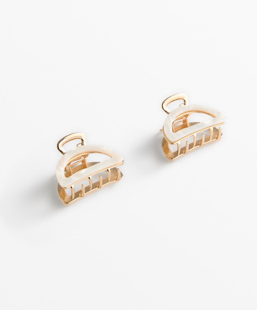 2 мини-заколки для волос с металлическим эффектом