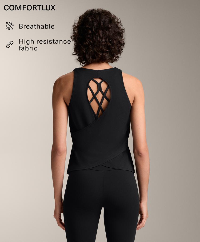 Футболка с перекрещивающимися лямками из комфортлукса