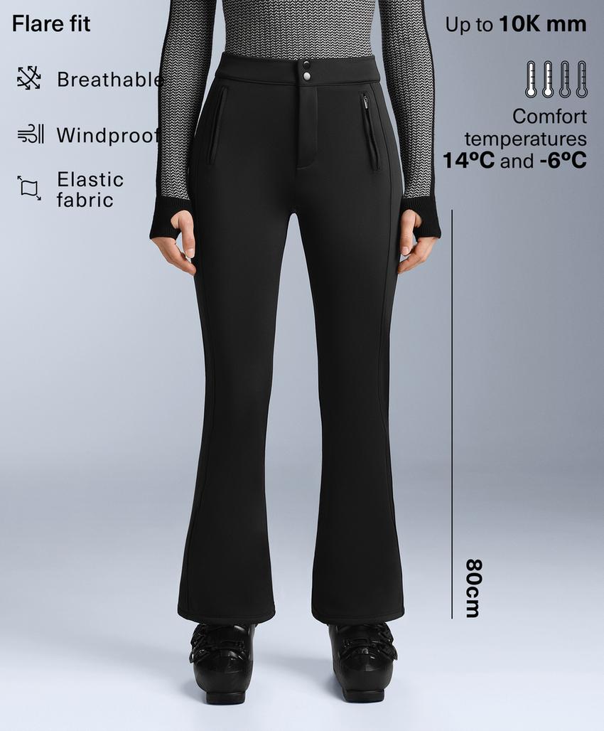 Water-resistant flare stretch SKI trousers