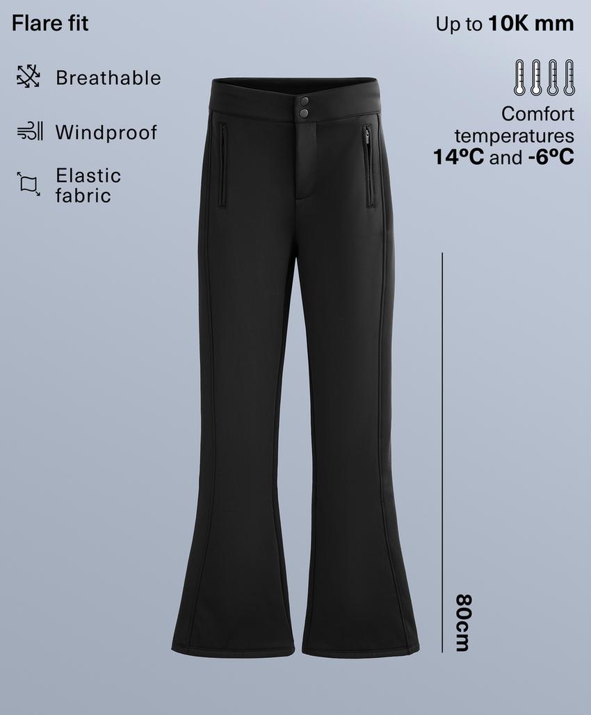 Water-resistant flare stretch SKI trousers