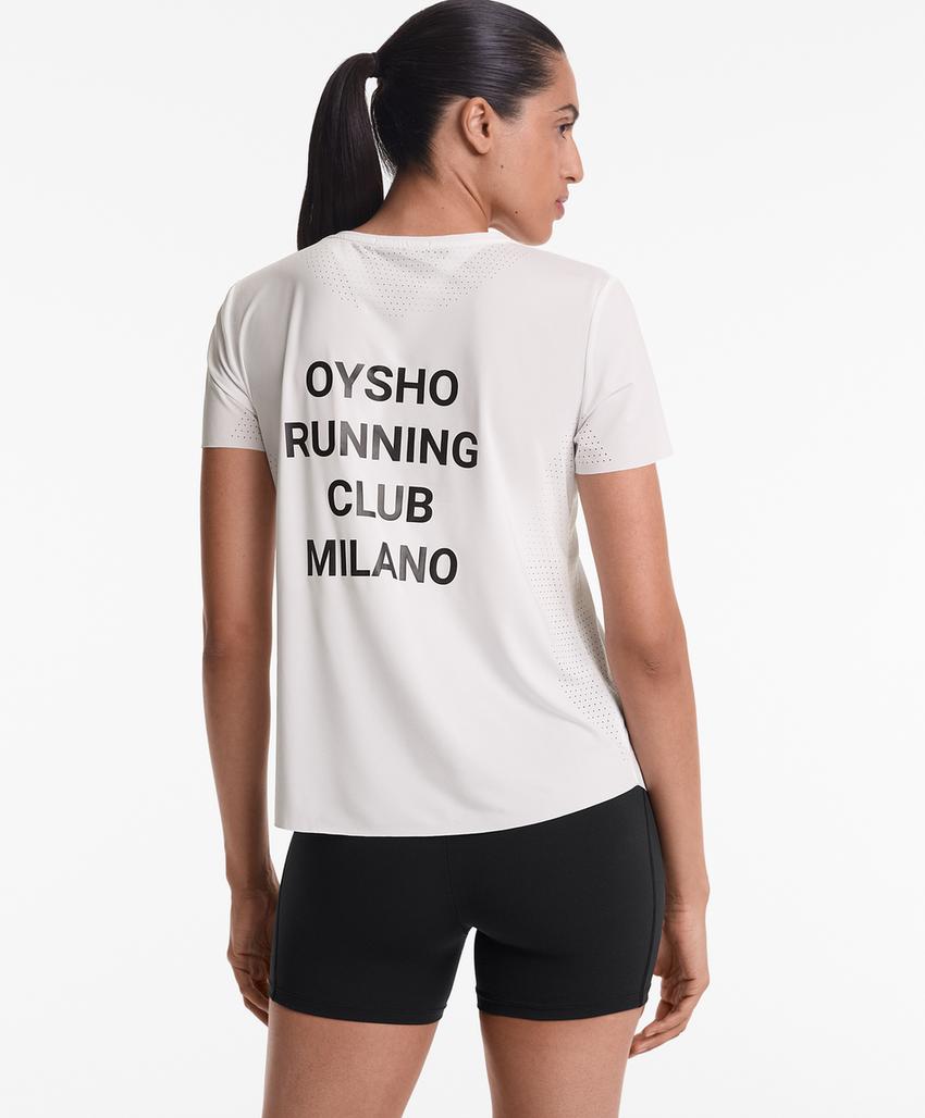 T-shirt justa técnica de manga curta Running Club Milano