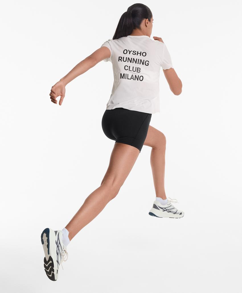 T-shirt justa técnica de manga curta Running Club Milano