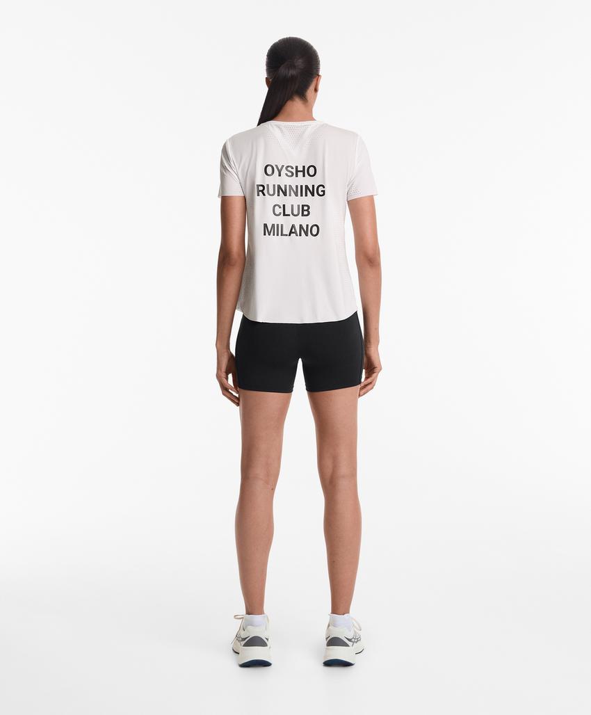 T-shirt justa técnica de manga curta Running Club Milano