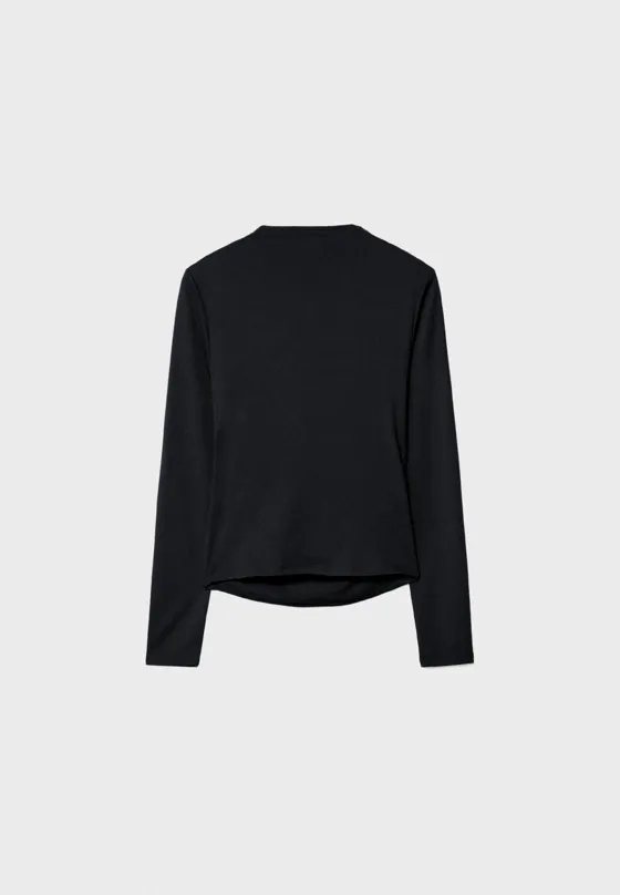 Футболка с длинными рукавами и сборкой