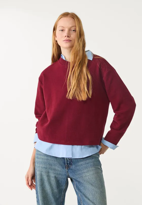 Трикотажная футболка с круглым вырезом