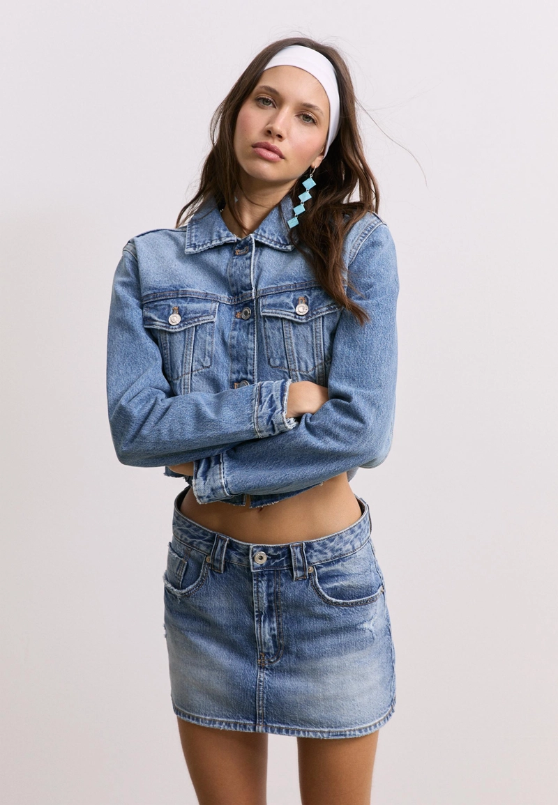 Джинсовая юбка-шорты D62