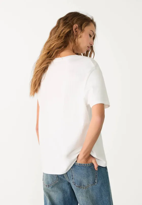 Базовая футболка геометрического кроя из плотной ткани