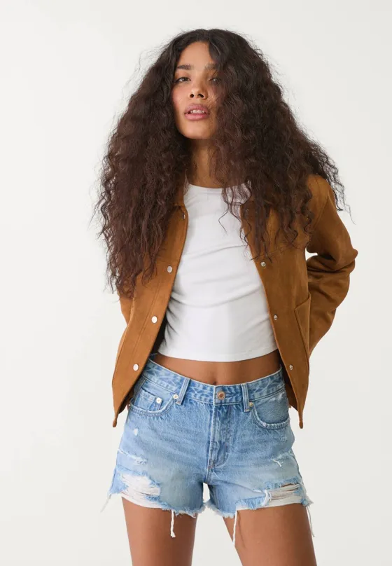 Джинсовые шорты с разрезами D75