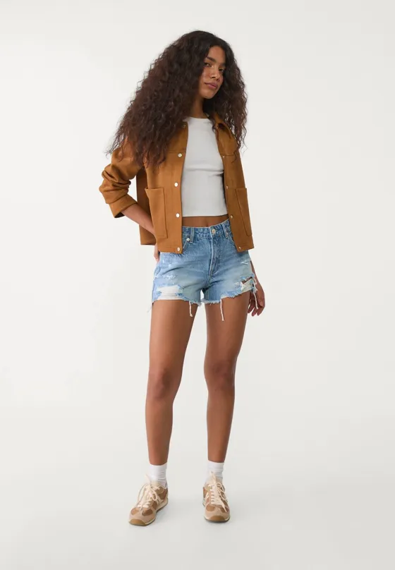 Джинсовые шорты с разрезами D75