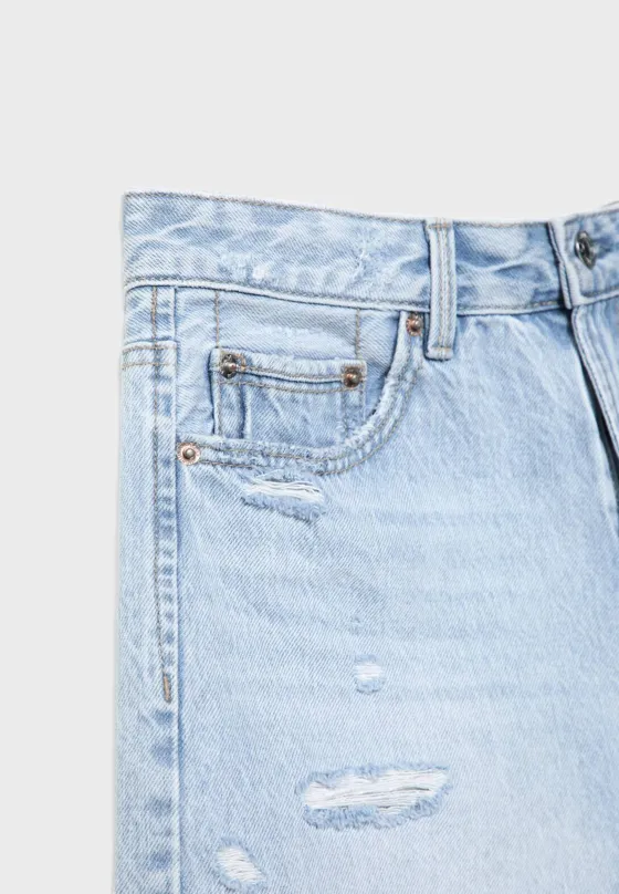 Джинсовые шорты с разрезами D75