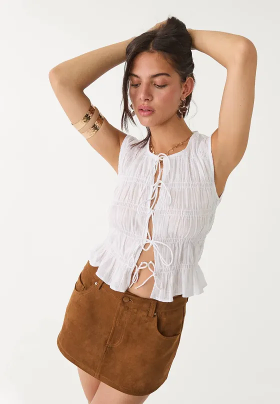 Юбка-шорты из искусственной замши