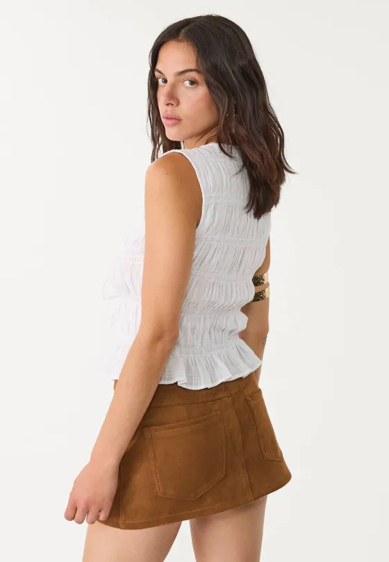 Юбка-шорты из искусственной замши