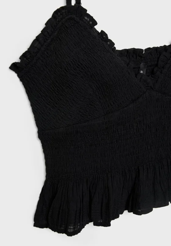 Топ облегающего кроя с воланами