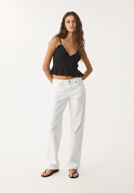 Топ облегающего кроя с воланами