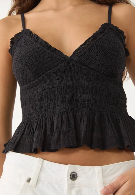 Топ облегающего кроя с воланами