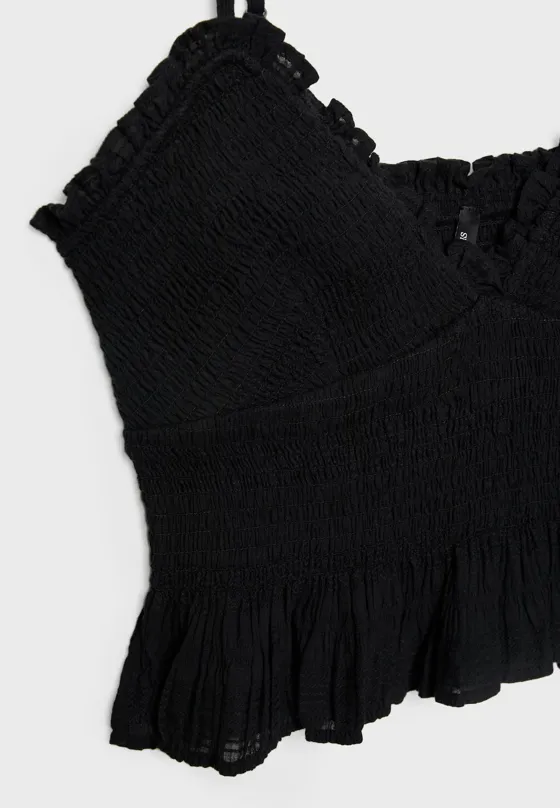 Топ облегающего кроя с воланами