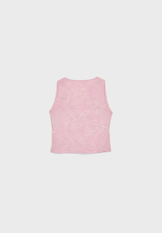 Топ из смесового льна с вышивкой