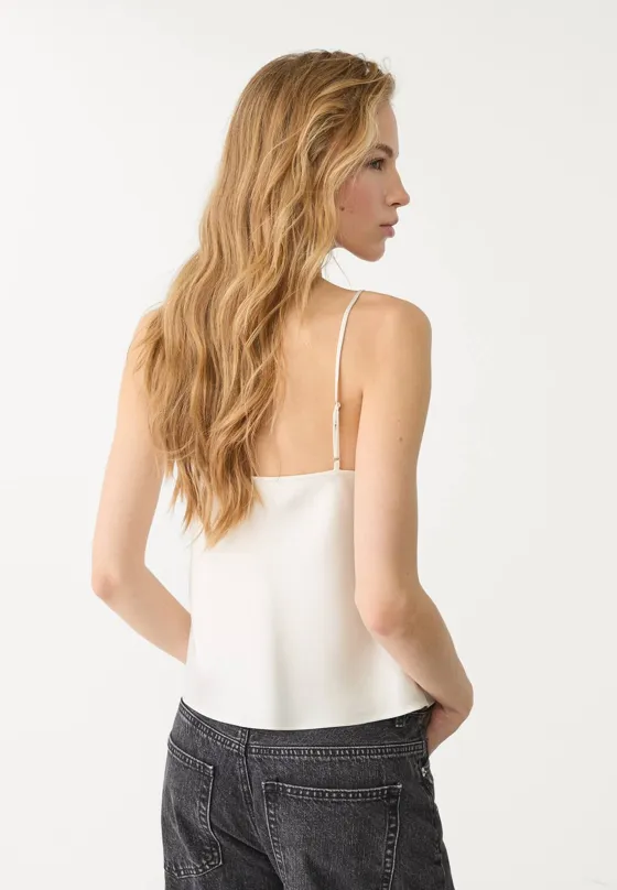 Топ из сатина на бретелях