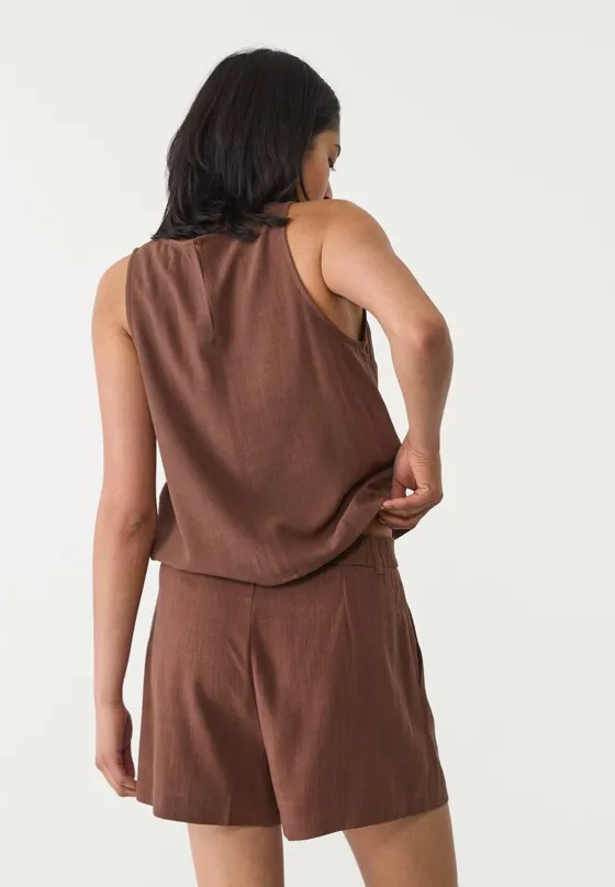 Топ-безрукавка из струящегося смесового льна