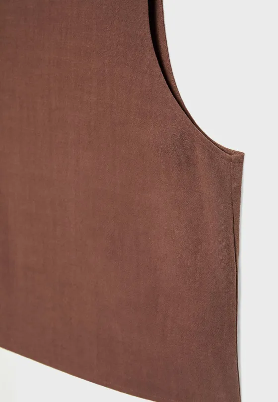 Топ-безрукавка из струящегося смесового льна