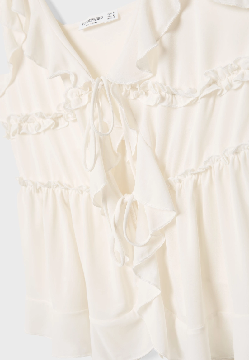 Топ на бретелях с воланами