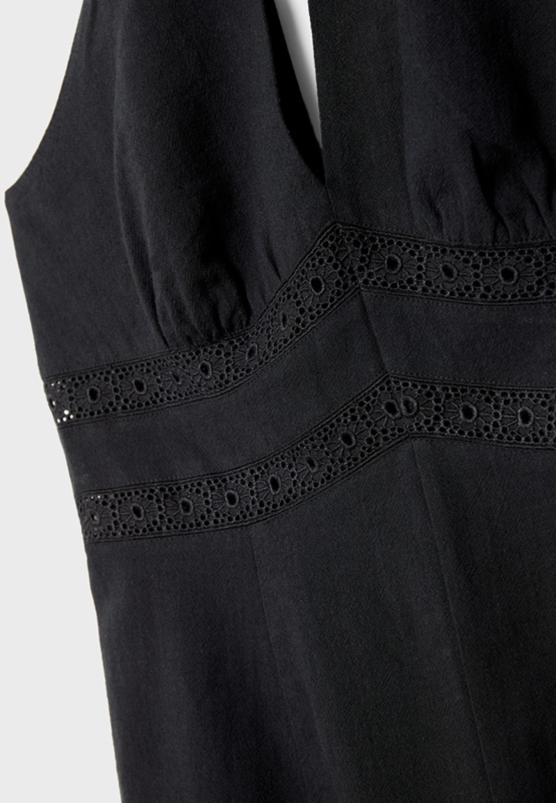 Короткое платье из смесового льна с горловиной-халтер