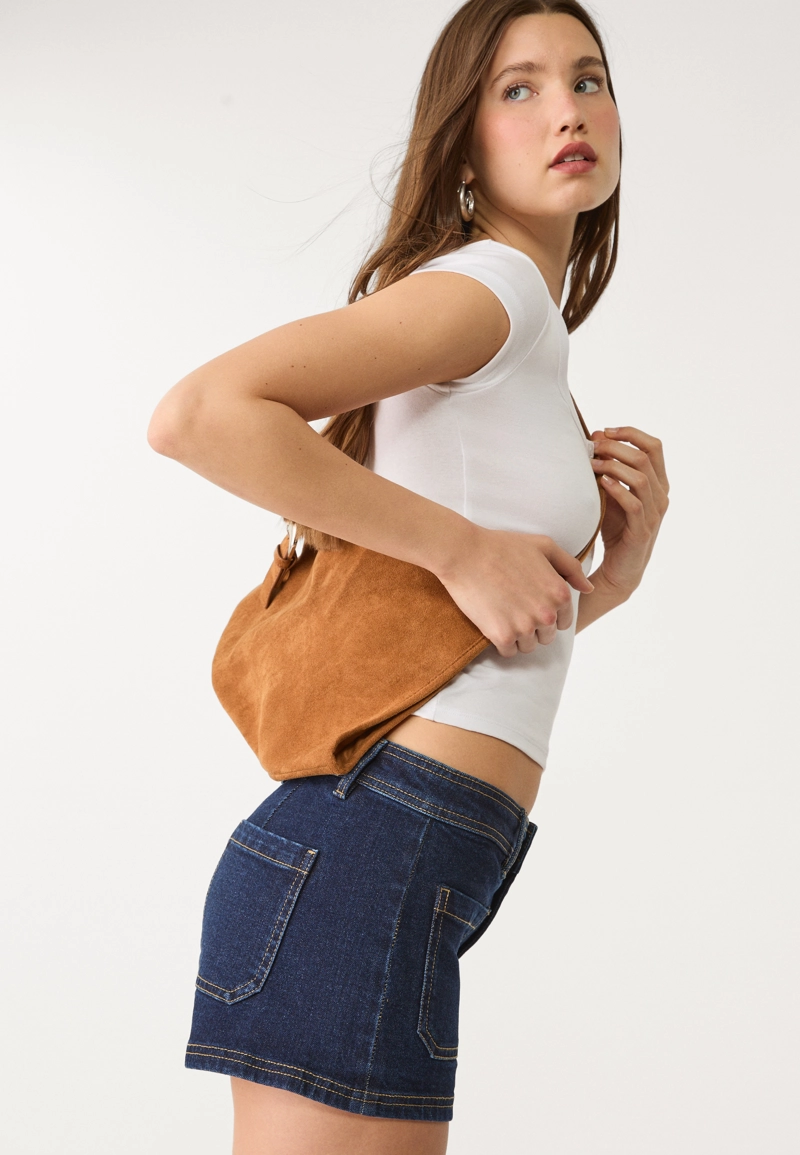 Джинсовые шорты с микроперфорацией