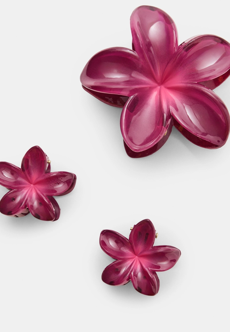 Набор из 3 заколок для волос с деталями “Цветы”