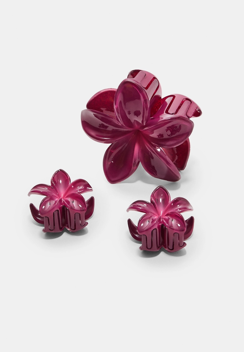 Набор из 3 заколок для волос с деталями “Цветы”