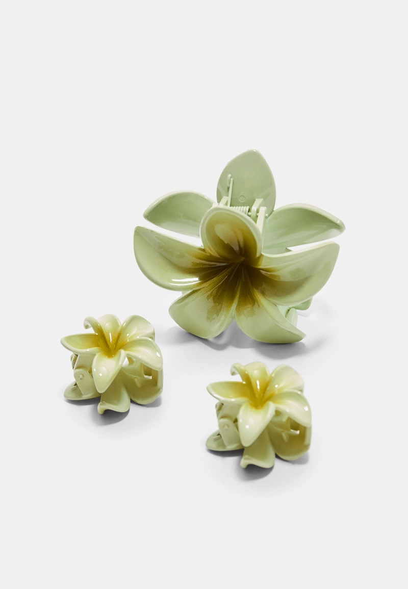 Набор из 3 заколок для волос с деталями “Цветы”