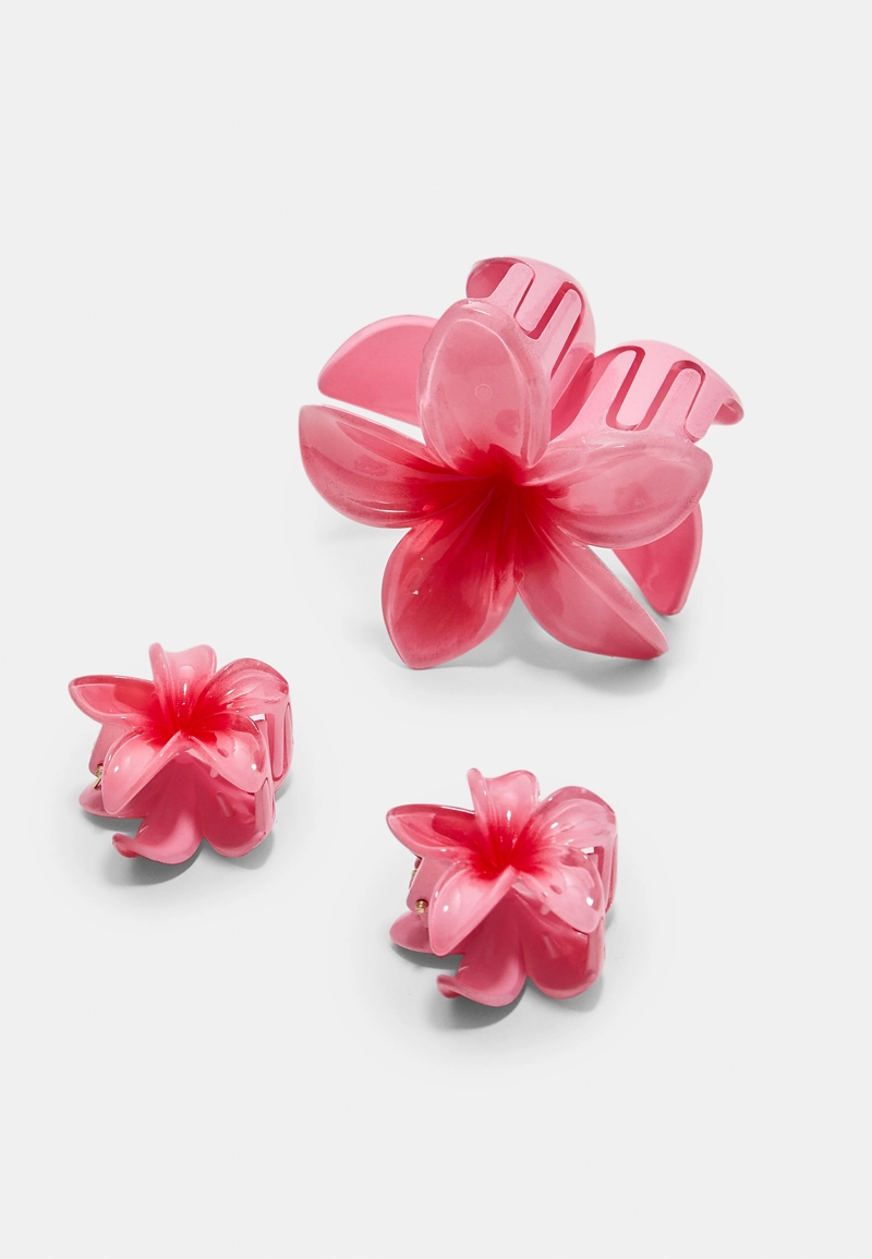Набор из 3 заколок для волос с деталями “Цветы”