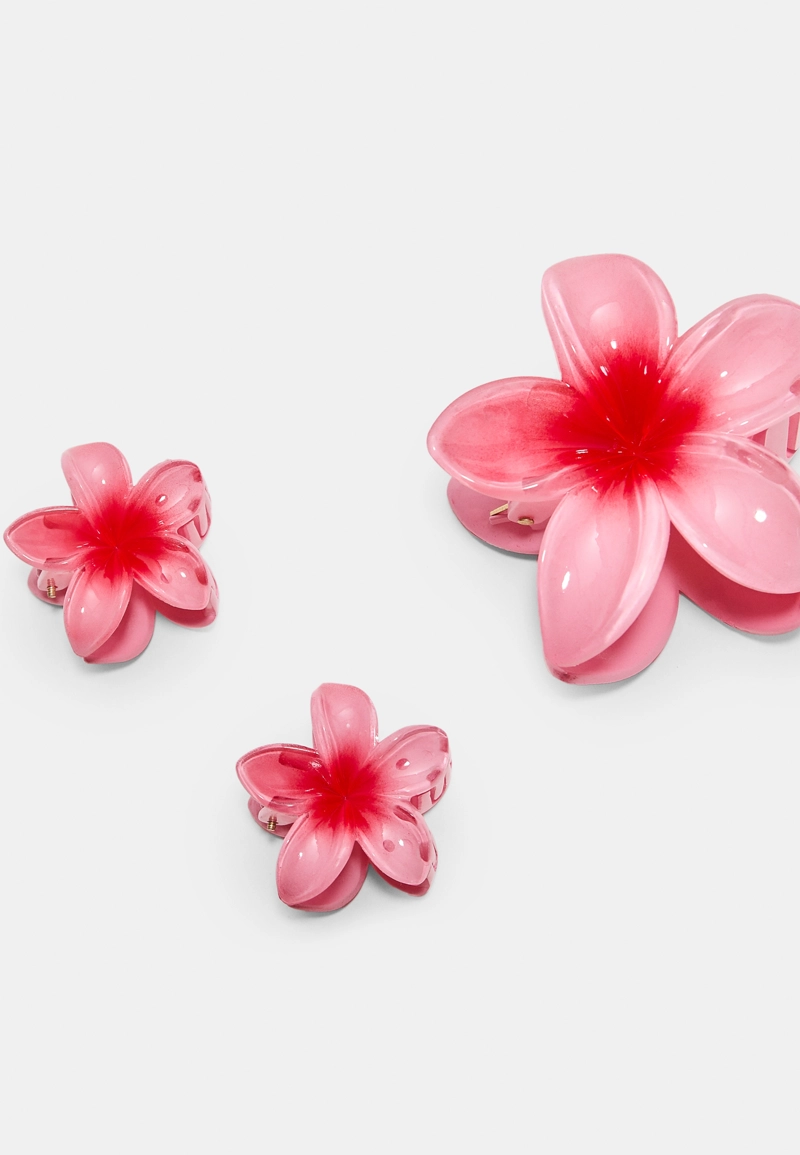 Набор из 3 заколок для волос с деталями “Цветы”