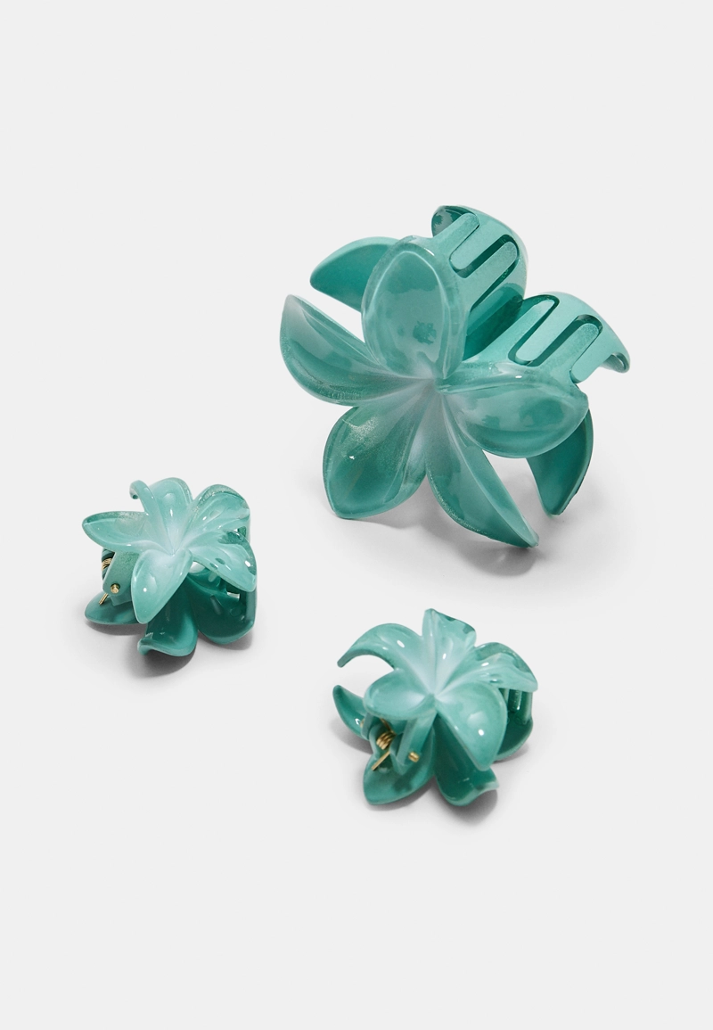 Набор из 3 заколок для волос с деталями “Цветы”