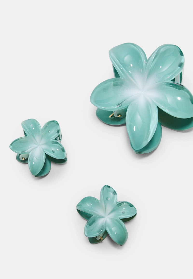 Набор из 3 заколок для волос с деталями “Цветы”