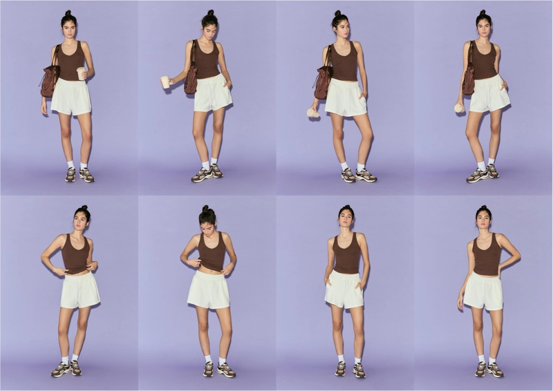 Шорты из мягкой ткани с декоративными швами