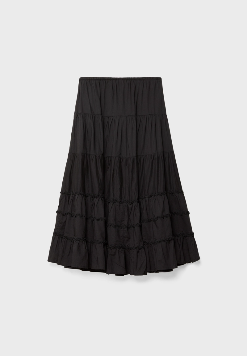 Длинная юбка с воланами