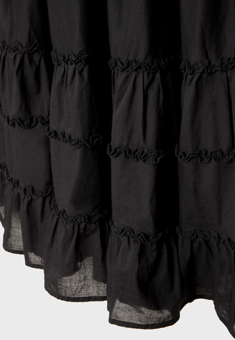 Длинная юбка с воланами