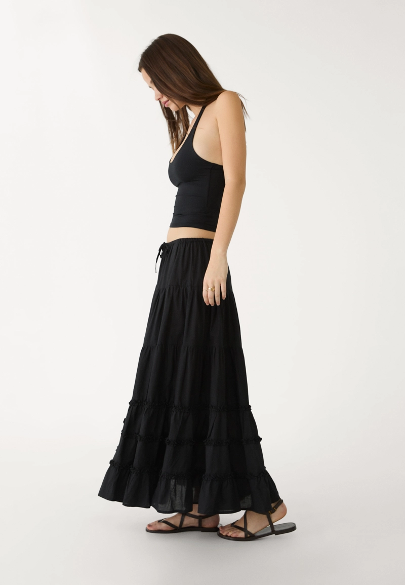 Длинная юбка с воланами