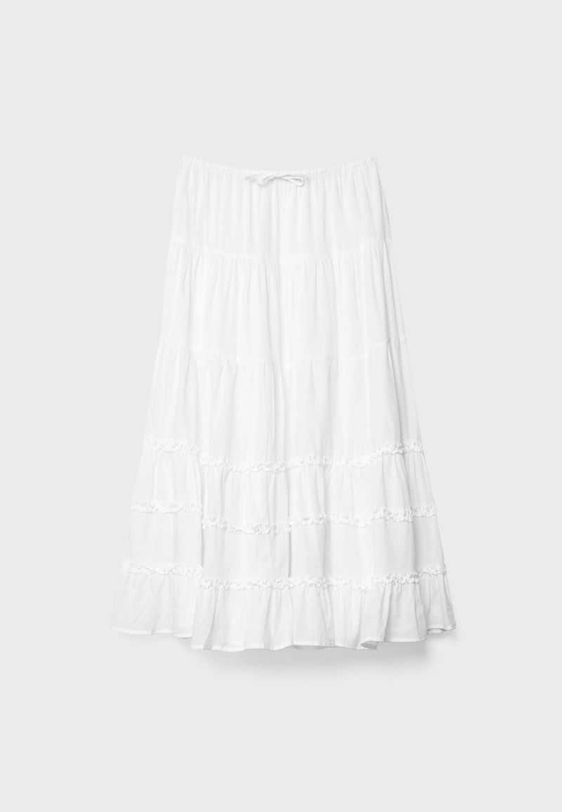 Длинная юбка с воланами