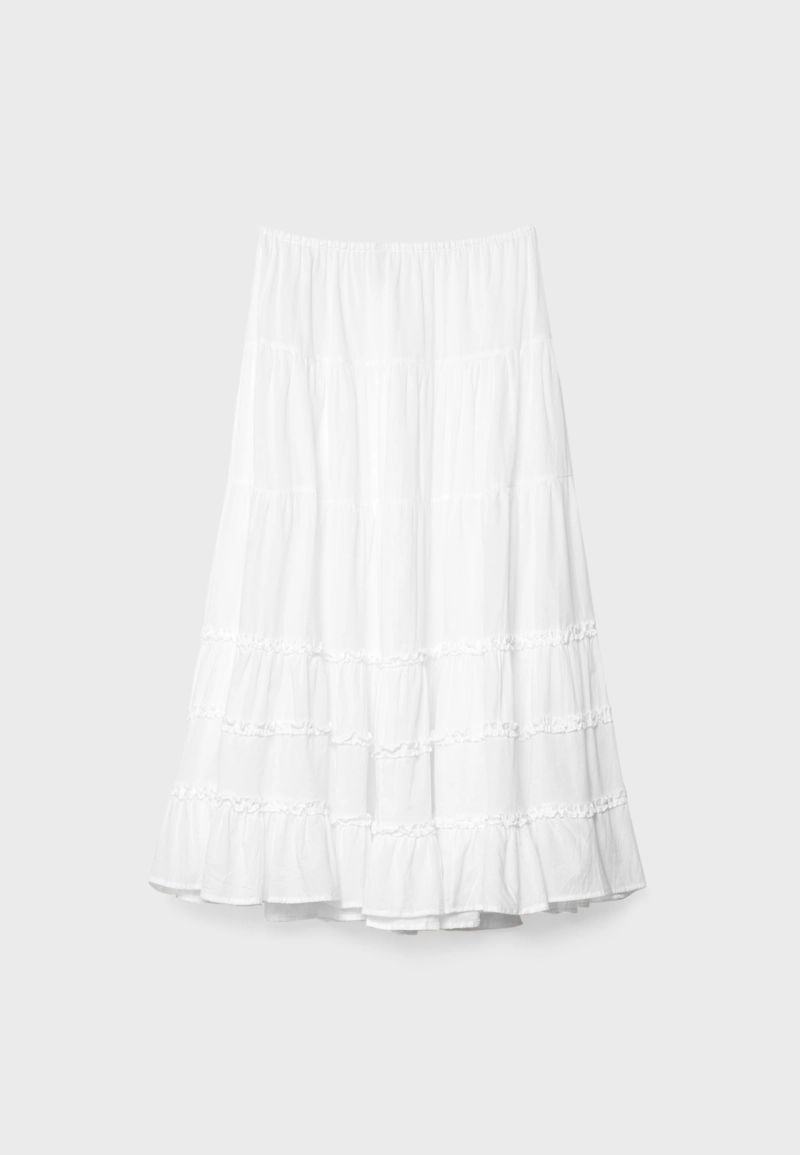 Длинная юбка с воланами