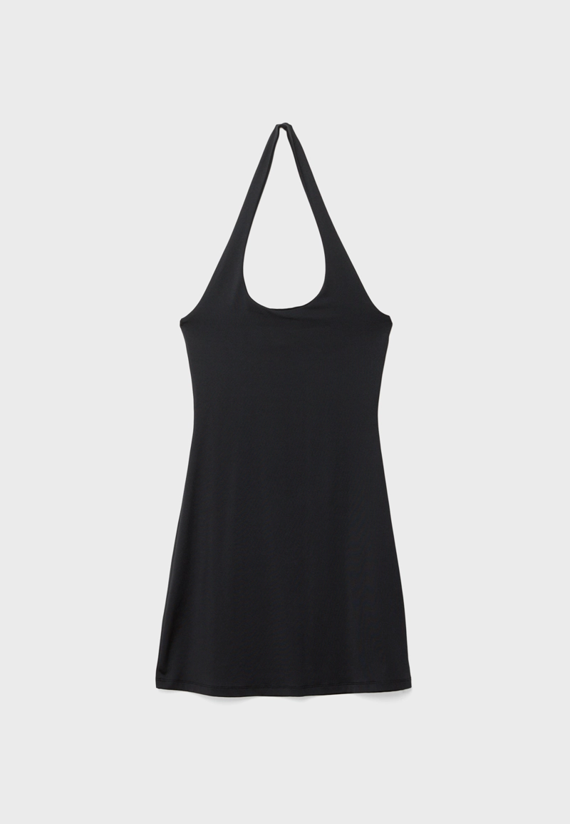 Мини-платье из полиамида с горловиной халтер