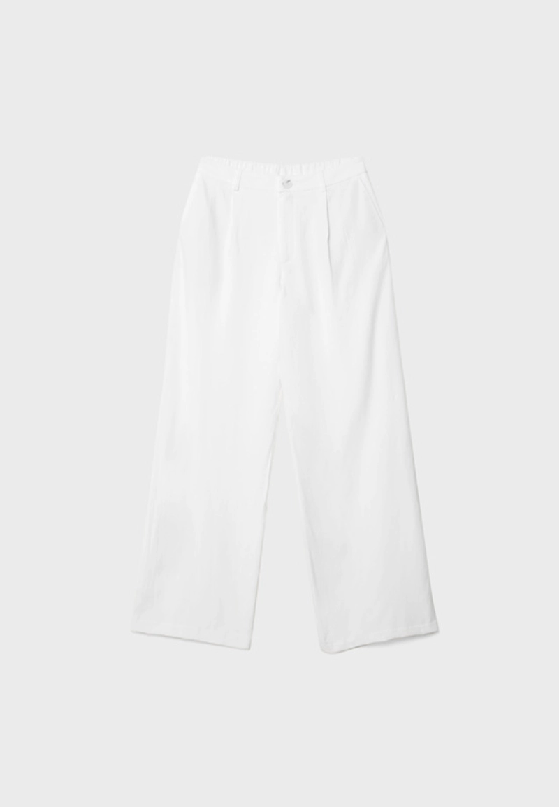 Брюки прямого кроя из смесового льна