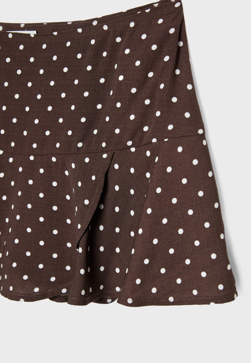 Юбка-шорты из струящейся ткани с воланами