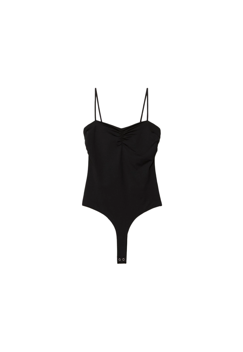 Боди с бретелями и сборками