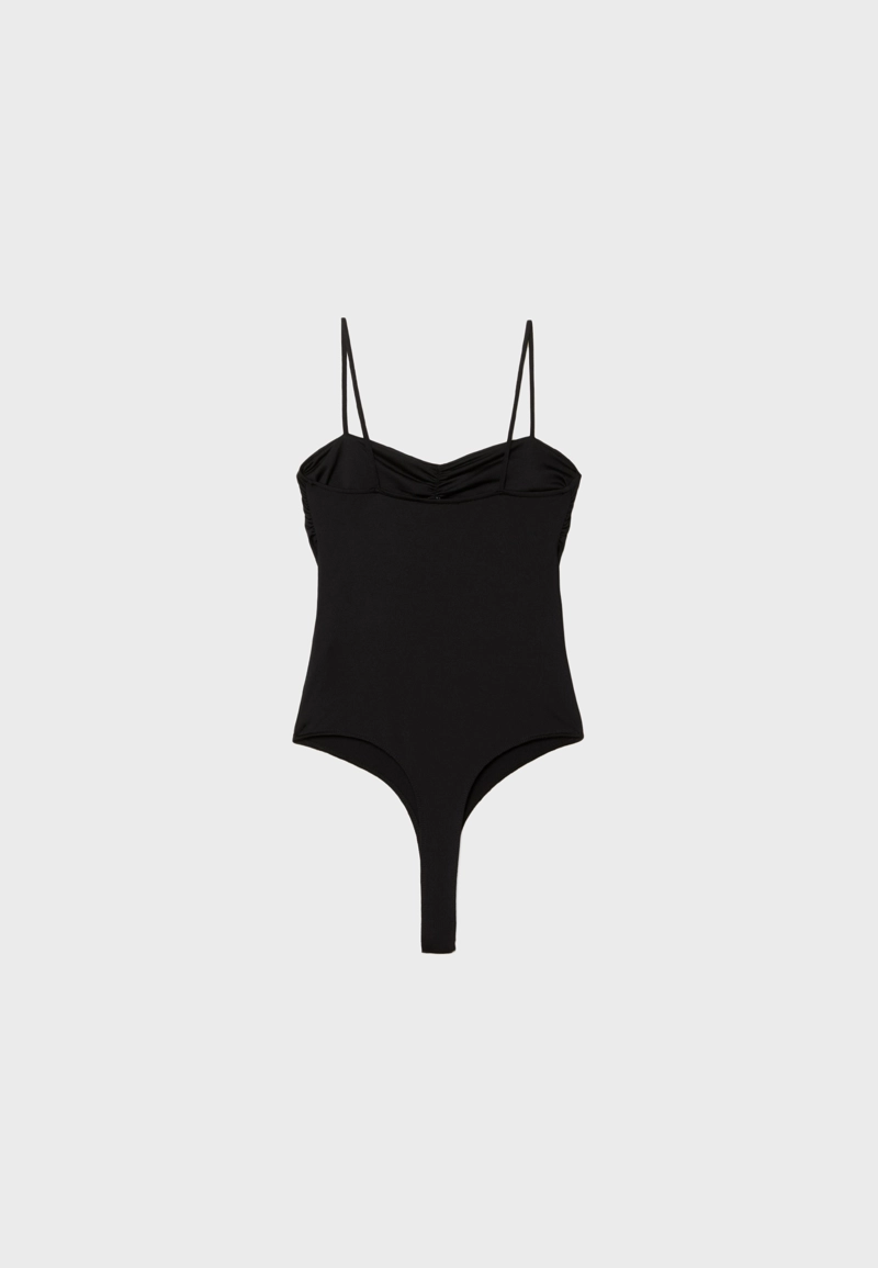 Боди с бретелями и сборками