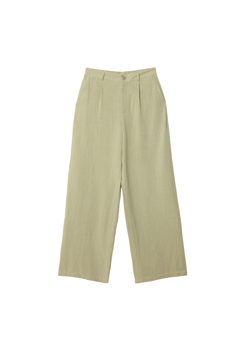 Брюки прямого кроя из смесового льна