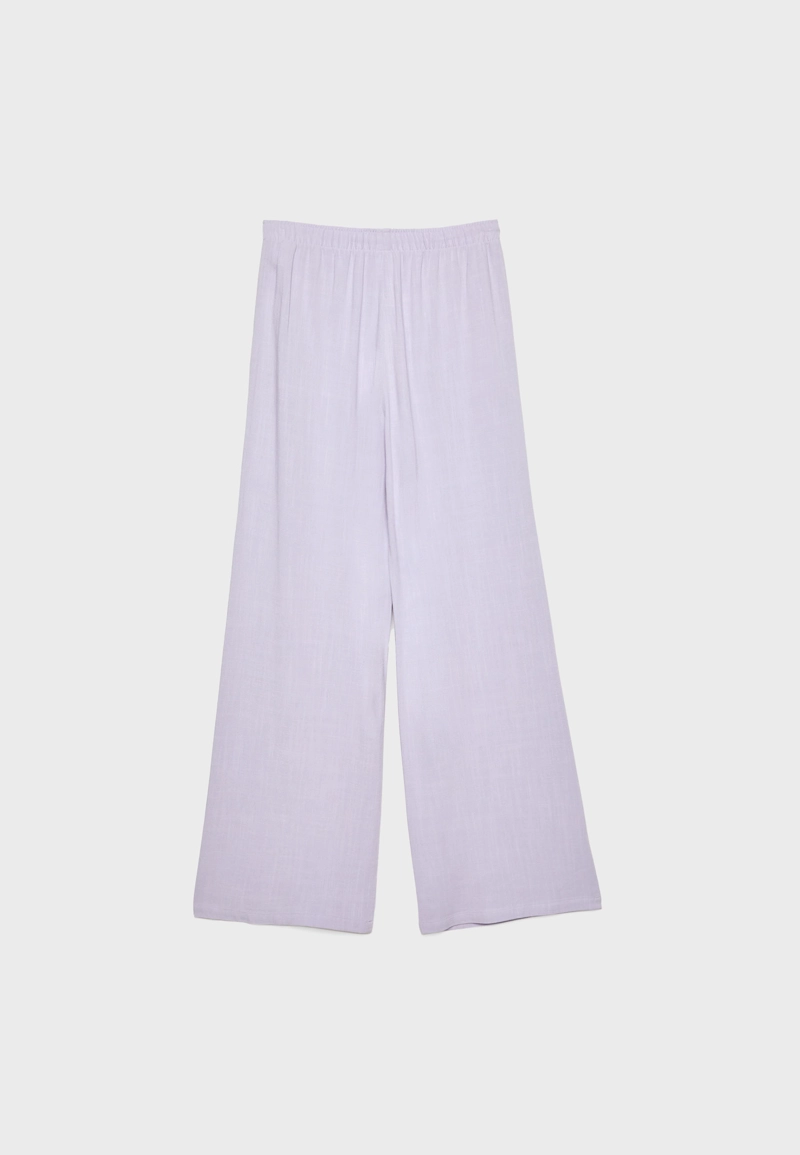 Брюки свободного кроя из смесового льна