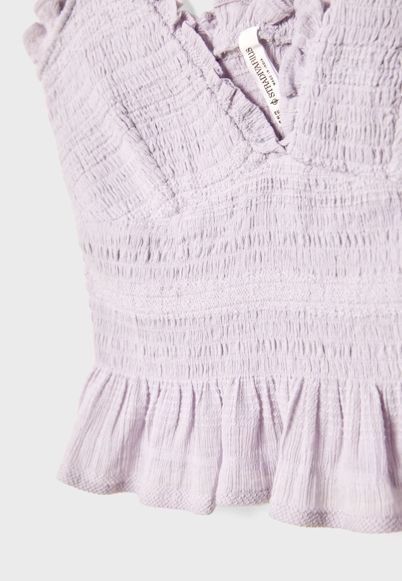 Топ облегающего кроя с воланами