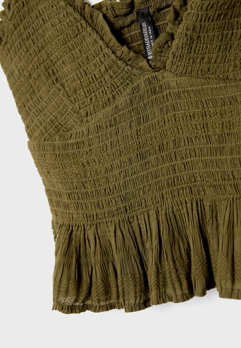 Топ облегающего кроя с воланами